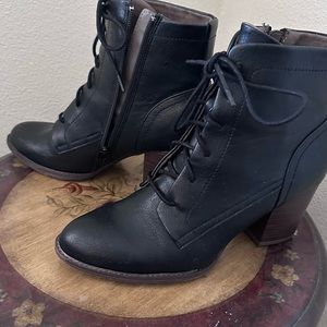 Euro Soft Black lace up booties Shawna